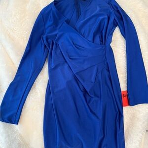 Elegant Blue Long Sleeve Dress